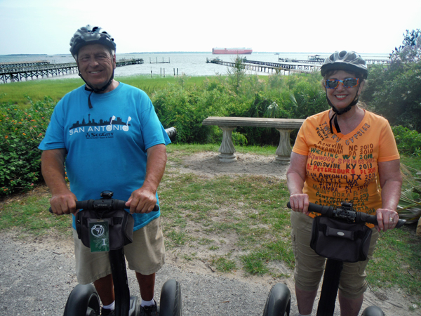 the two RV Gypsies on a Segway